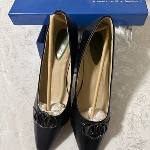 FITZWELL Black Leather Heels -8